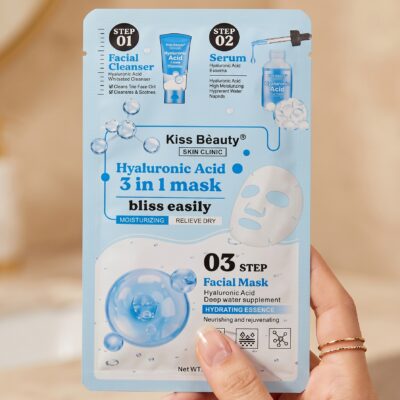 Set 3 en 1: Mascarilla + Limpiador Facial + Sérum de Ácido Hialurónico