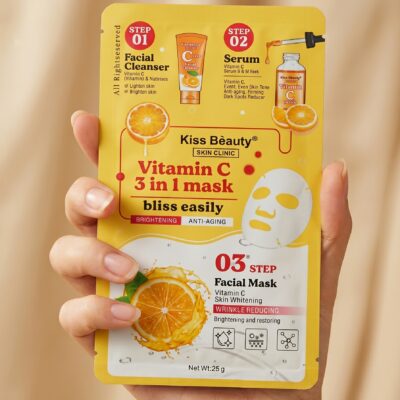 Set 3 en 1: Mascarilla + Limpiador Facial + Sérum de Vitamina C
